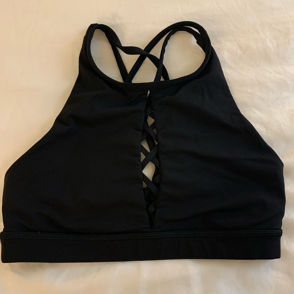 Lululemon Black High-Neck Energy Bra Size 6